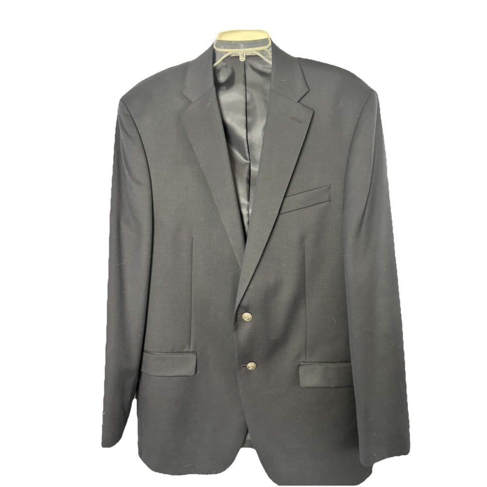 Michael Kors Men's 42L Wool Two Silver Button Navy Blazer Sport Coat‎ Jacket